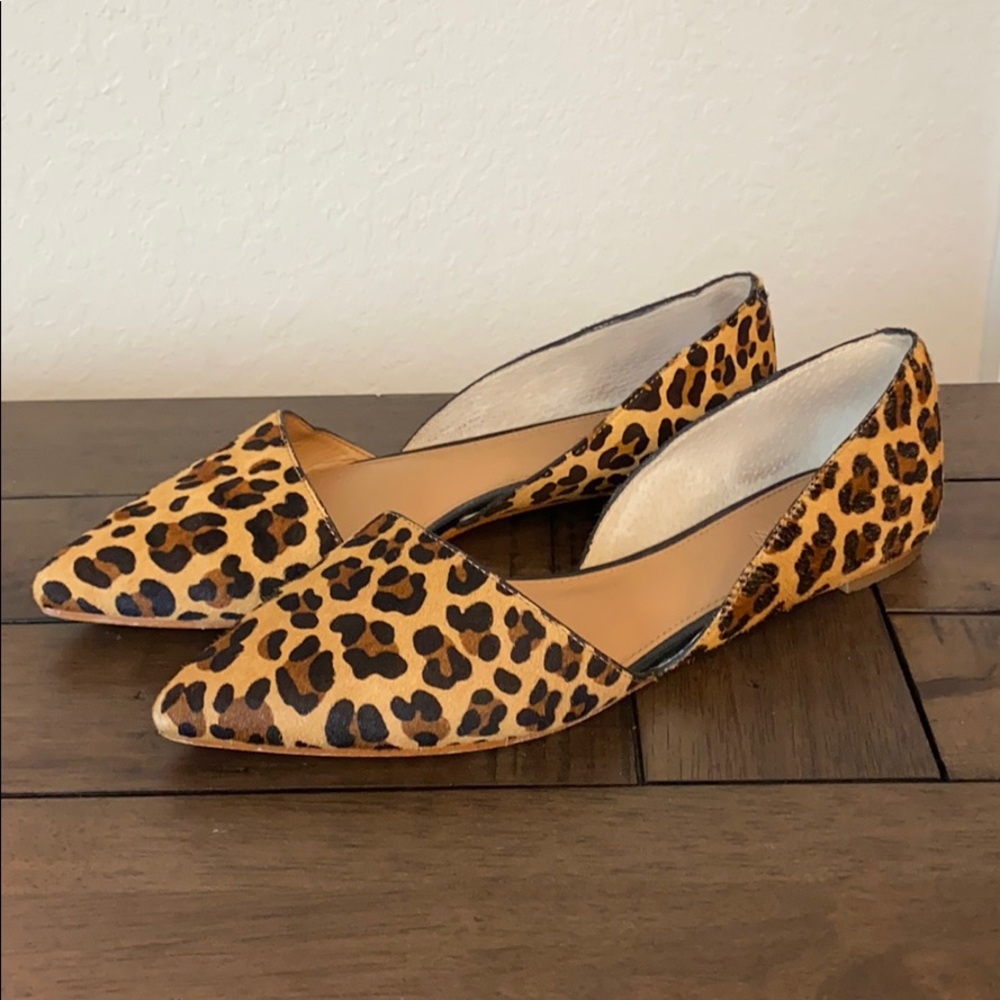 Zoe leopard calf hair d'Orsay flats